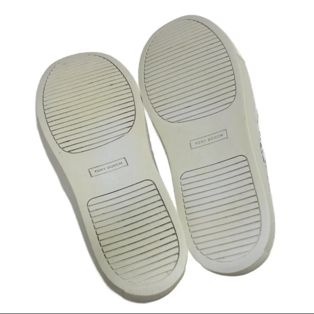 Tory Burch Lennon White Leather Laser Perforated Slip-On, Size 6.5